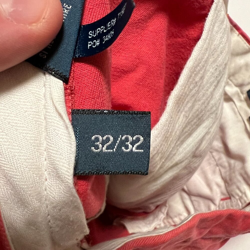 Polo Ralph Lauren Preston Pants Chino Flat Front Salmon Pink Men's size 32x32 - Picture 4 of 7